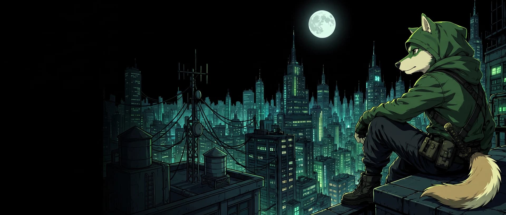Shibinhood watching the city from a rooftop